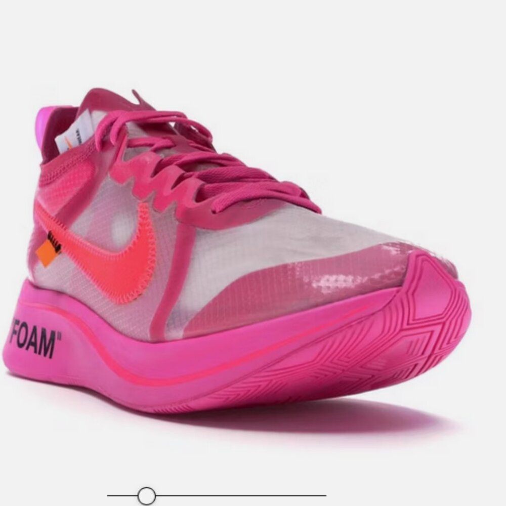 NEW NIKE x OFF White Zoom Fly SP Tulip Pink Mens Size 7 US 40 EUR 8.5 Womens